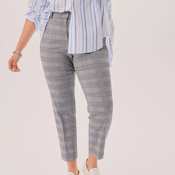 Lane Bryant Pants - Lane Bryant 4-Season Slim Ankle Pant in Black & Blue Plaid – Size 26R NWOT